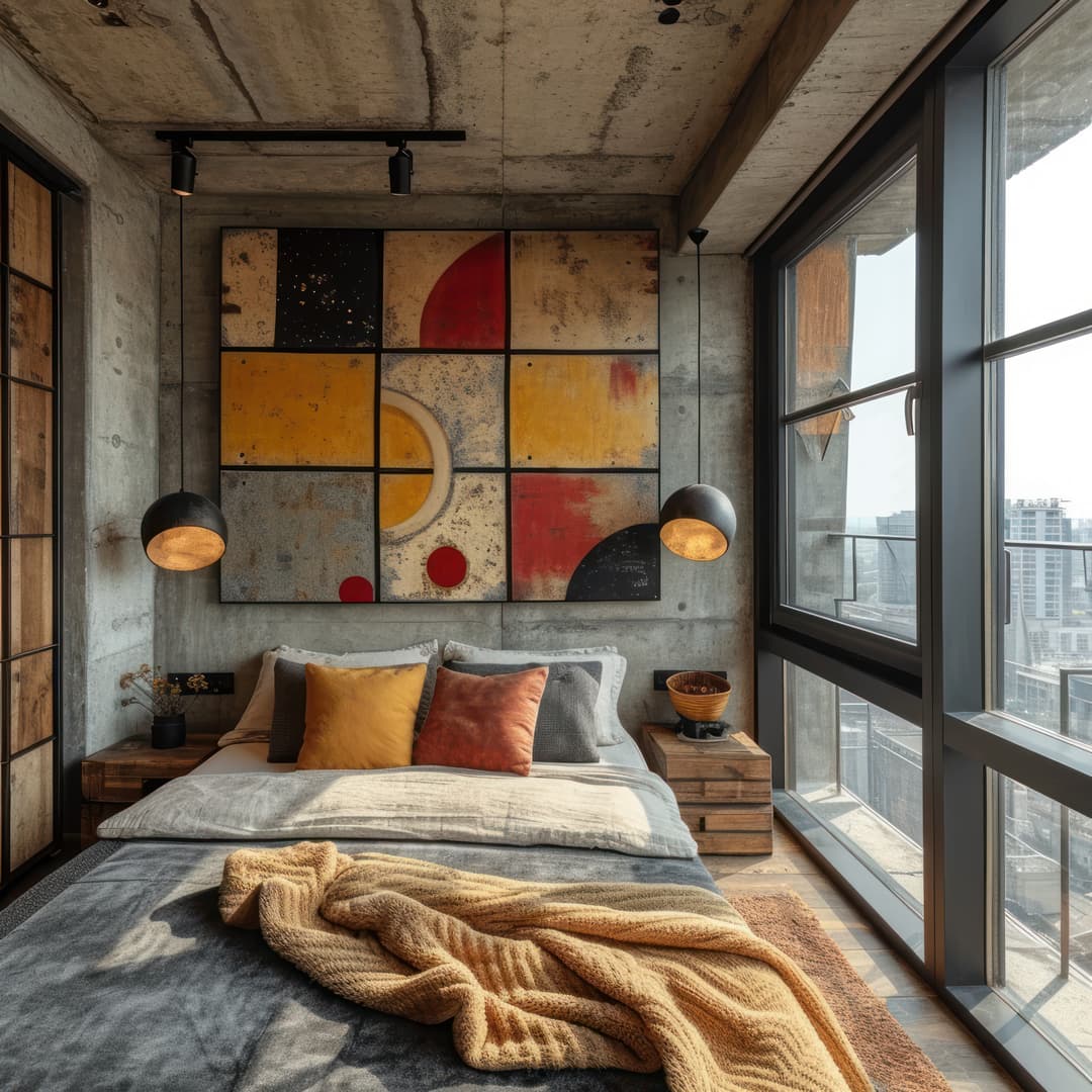 Modern Industrial Loft living room